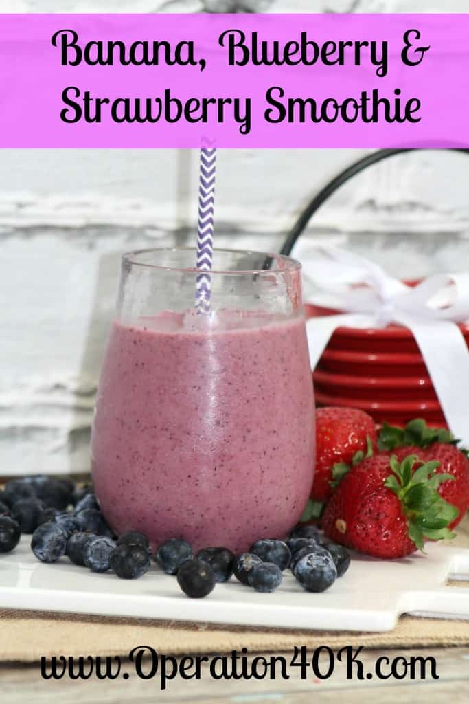 Banana, Blueberry, and Strawberry Smoothie